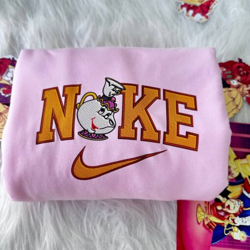 Mrs Potts And Cogsworth Beauty and the Beast Disney Nike Embroidered Sweatshirts - Image 2