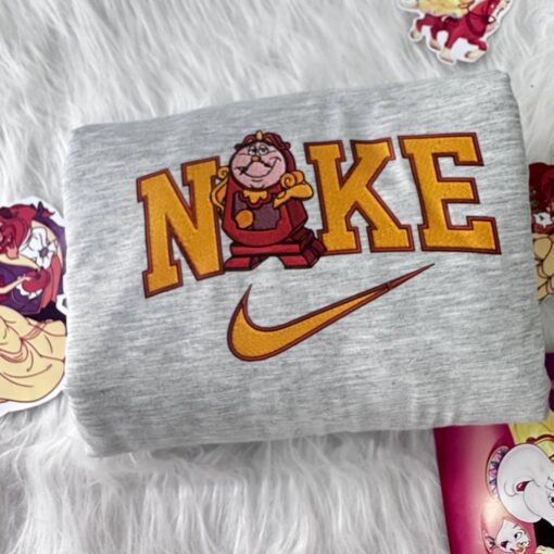 Mrs Potts And Cogsworth Beauty and the Beast Disney Nike Embroidered Sweatshirts - Image 3