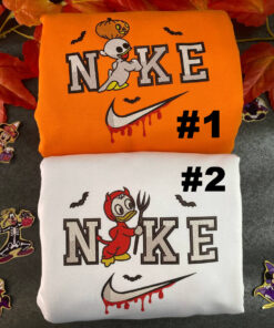 Huey Duck And Louie Duck Spooky Disney Nike Embroidered Sweatshirts
