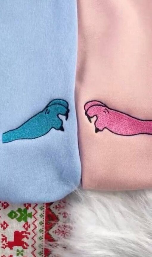 Stitch And Angel Disney Christmas Nike Embroidered Sweatshirts - Image 4
