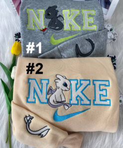 Toothless Night Fury And Light Disney Nike Embroidered Sweatshirt