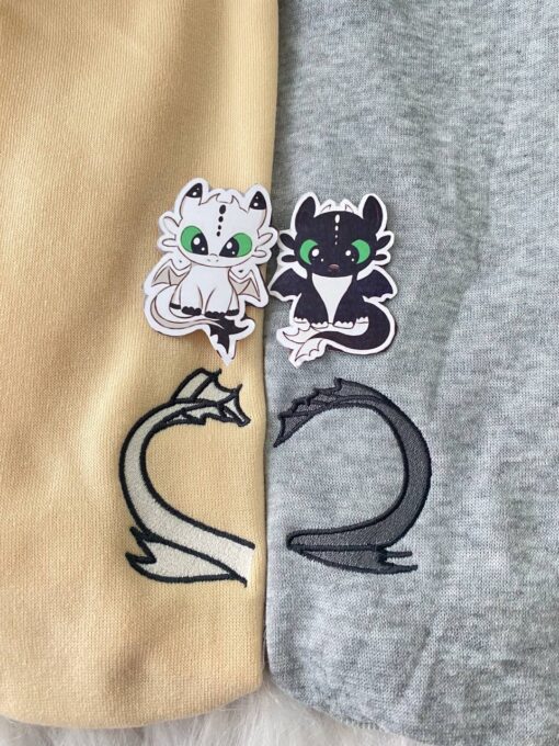 Toothless Night Fury And Light Disney Nike Embroidered Sweatshirt - Image 2