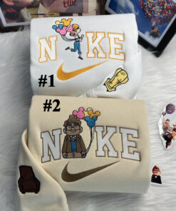 Carl And Ellie Up Disney Nike Embroidered Sweatshirts