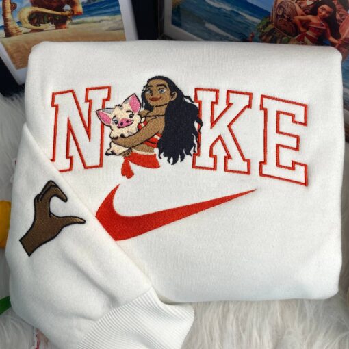 Moana And Maui Disney Nike Embroidered Sweatshirts - Image 3