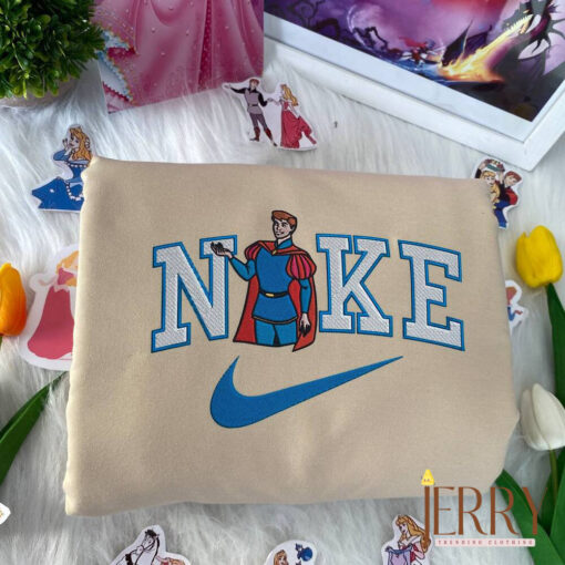 Princess Aurora And Prince Phillip Sleeping Beauty Disney Nike Embroidered Sweatshirts - Image 2