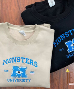 Monster?s University Crewneck Embroidered Sweatshirts, Disney Embroidered Sweatshirts