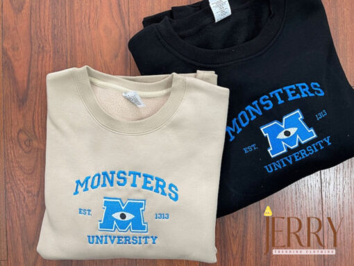 Monster?s University Crewneck Embroidered Sweatshirts, Disney Embroidered Sweatshirts