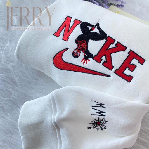 Cheap Miles Morales Spider man Nike Embroidered Matching Sweatshirt, Christmas Present For Couples - Image 3