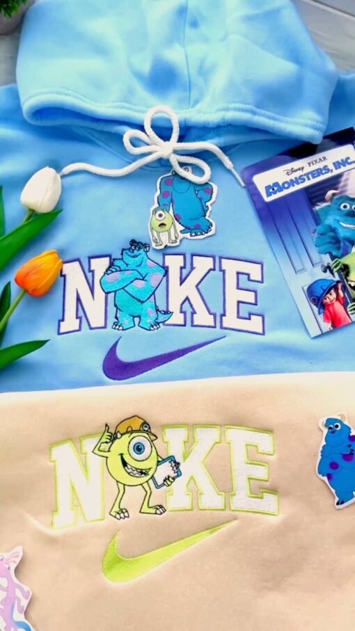 Mike Wazowski And James Sullivan Monsters Disney Nike Embroidered Sweatshirts - Image 2