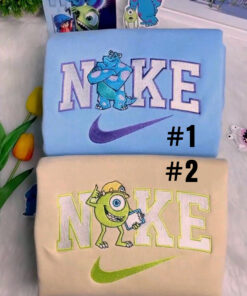 Mike Wazowski And James Sullivan Monsters Disney Nike Embroidered Sweatshirts
