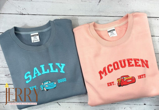 Mcqueen Sally Mater Embroidered Sweater, Couple Embroidered Sweatshirts, Cartoon Crewneck, Vintage shirt ECT0030405 - Image 2
