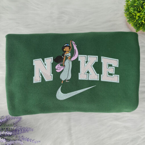 Aladdin and Jasmine Disney Nike Embroidered Sweatshirts - Image 3