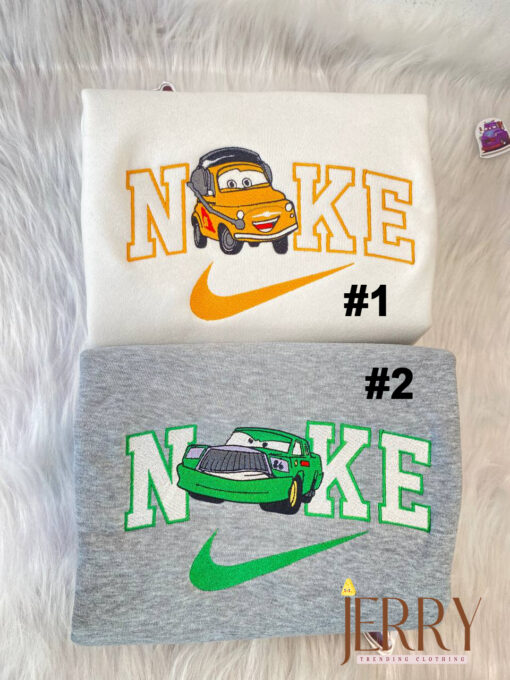 Luigi And Chick Hicks Cars Disney Nike Embroidered Sweatshirts