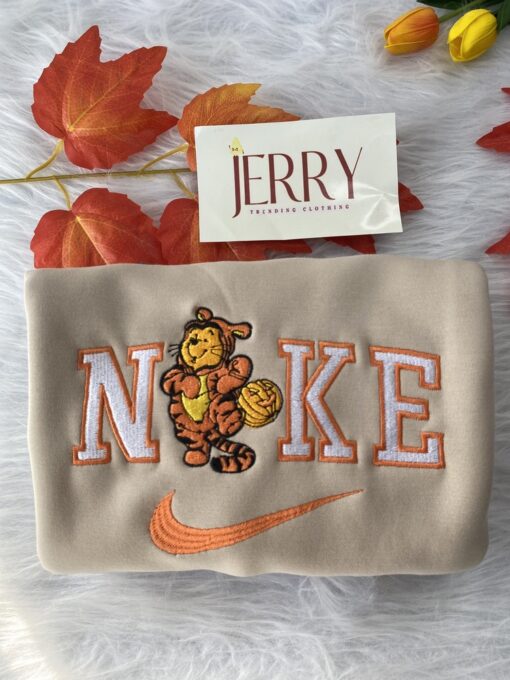 Cheap Winnie The Pooh Disney Disney Nike Embroidered Sweatshirt, Halloween Gift For Couple