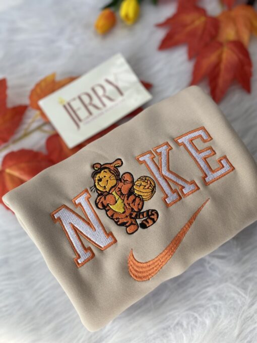 Cheap Winnie The Pooh Disney Disney Nike Embroidered Sweatshirt, Halloween Gift For Couple - Image 2