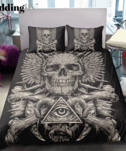 bed sheets mothers day cards mother's day Horror Skull Triangle Eye Bedding Set