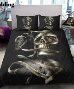 Dark Gray Mummy Skull Bedding Set mother's day cozy bed