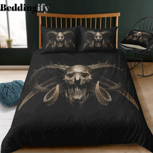 Barbed Wire Metal Skull Sheep Bedding Set bed sheets mother's day bed aesthetic mothers day cards