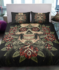 Vintage Roses Skull Bedding Set cozy bedroom aesthetic mothers day cards bed aesthetic feliz dia de las madres