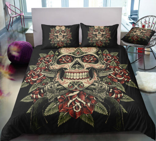 Vintage Roses Skull Bedding Set cozy bedroom aesthetic mothers day cards bed aesthetic feliz dia de las madres