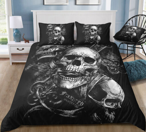 B&W Skull Sketch GWBJ22759 Bedding Set feliz dia de las madres cozy bedroom aesthetic