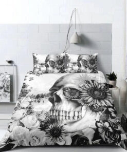 mothers day cards mother's day bunk bed designs B&W Floral Skull Bedding Set