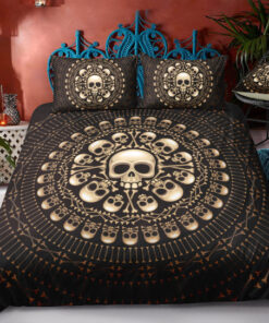 Vintage Skull Mandala Bedding Set mother's day bed aesthetic