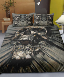 Screaming Vintage Skull Bedding Set mother's day cozy bedroom aesthetic
