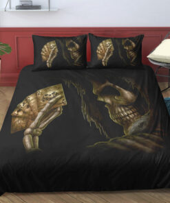 bed sheets mother's day feliz dia de las madres Dark Golden Card Skull Bedding Set