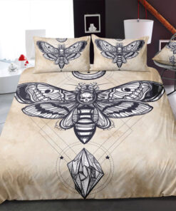 Old School Butterfly Skull Bedding Set cozy bed mothers day cards bed sheets feliz dia de las madres