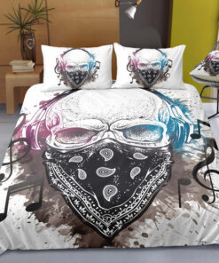 Modern Music Bandana Mask Skull Bedding Set feliz dia de las madres cozy bedroom aesthetic bed aesthetic