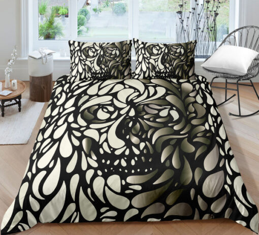 mothers day cards cozy bed cozy bedroom aesthetic mother's day 2-Tone Drop Shape Skull Bedding Set