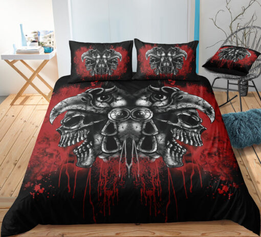 feliz dia de las madres bed aesthetic cozy bed mothers day cards Bred Raven Head Skull Bedding Set