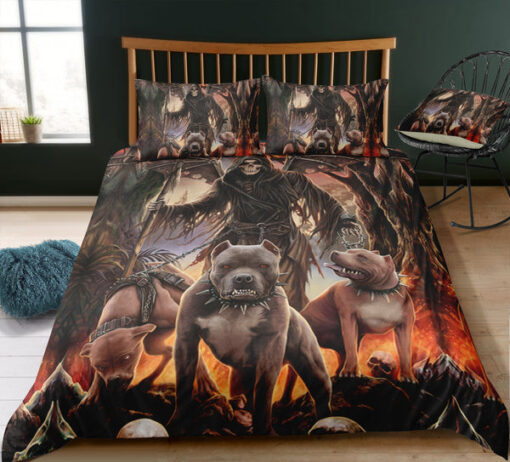 Death Skull Ghost & Evil Bulldogs Bedding Set mothers day cards mother's day cozy bed