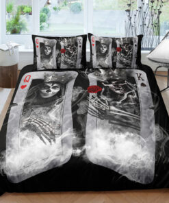 cozy bedroom aesthetic mother's day bunk bed designs mothers day cards King & Queen Skull Card Bedding Set