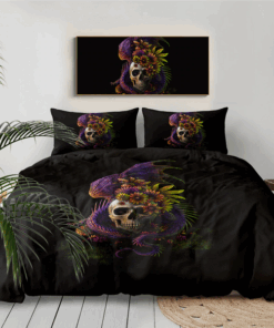 Flowery Skull by SunimaArt Bedding Set bed sheets feliz dia de las madres
