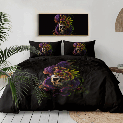Flowery Skull by SunimaArt Bedding Set bed sheets feliz dia de las madres