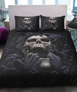 Multi Holding Hand Screaming SKull Bedding Set cozy bedroom aesthetic cozy bed mothers day cards mother's day
