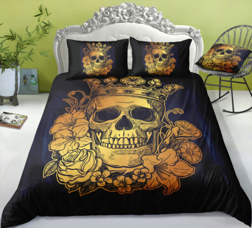 Golden King Crown Skull Bedding Set mother's day bunk bed designs