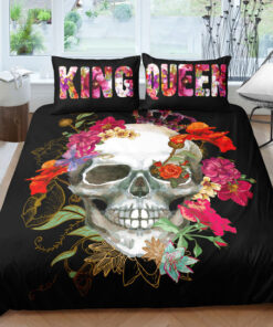 King & Queen Floral Skull Bedding Set mother's day bunk bed designs mothers day cards