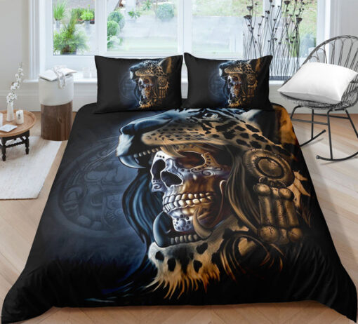 Panther Head Bohemian Skull Bedding Set mother's day cozy bedroom aesthetic bed aesthetic mothers day cards