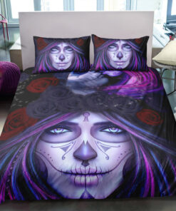 cozy bed mothers day cards bunk bed designs feliz dia de las madres Purple Floral Lady Skull Bedding Set