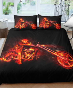 cozy bed cozy bedroom aesthetic feliz dia de las madres Fire Ghost Rider Skull Bedding Set