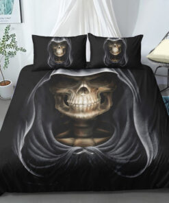 mother's day bed aesthetic cozy bedroom aesthetic Dark Reaper Skull Bedding Set