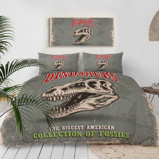 bed sheets mother's day Skull Dinosaur LKDIN014 Bedding Set