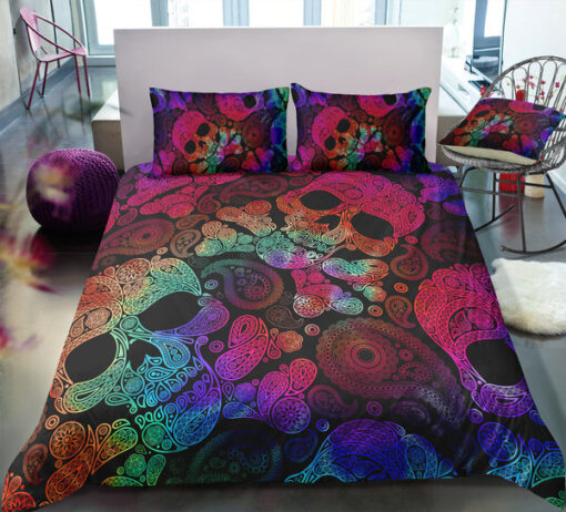 Tie Dye Paisley Skull Bedding Set bunk bed designs mother's day