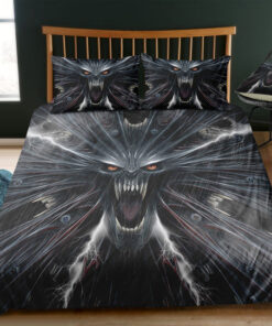 Thunder B&W Screaming Ghosh Skull Bedding Set mothers day cards feliz dia de las madres bed aesthetic cozy bed