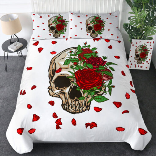 mother's day bed sheets cozy bed Floral Skull SWBJ3587 Bedding Set