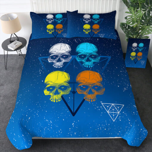 bed sheets bunk bed designs mothers day cards feliz dia de las madres Four Skull Triangle SWBJ3612 Bedding Set