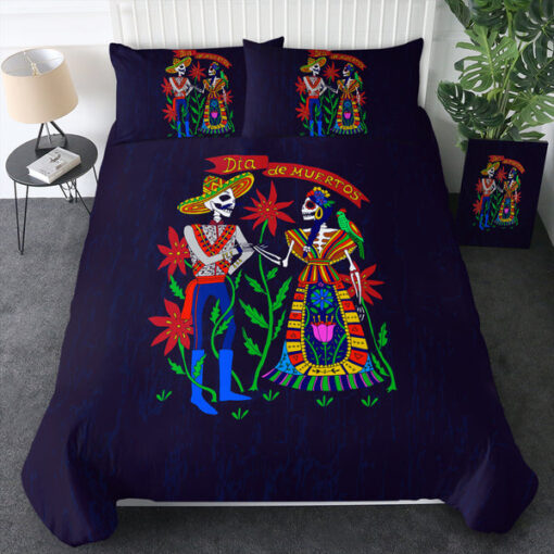 bunk bed designs bed sheets mothers day cards feliz dia de las madres Cartoon Bohemian Skull Couple SWBJ4121 Bedding Set